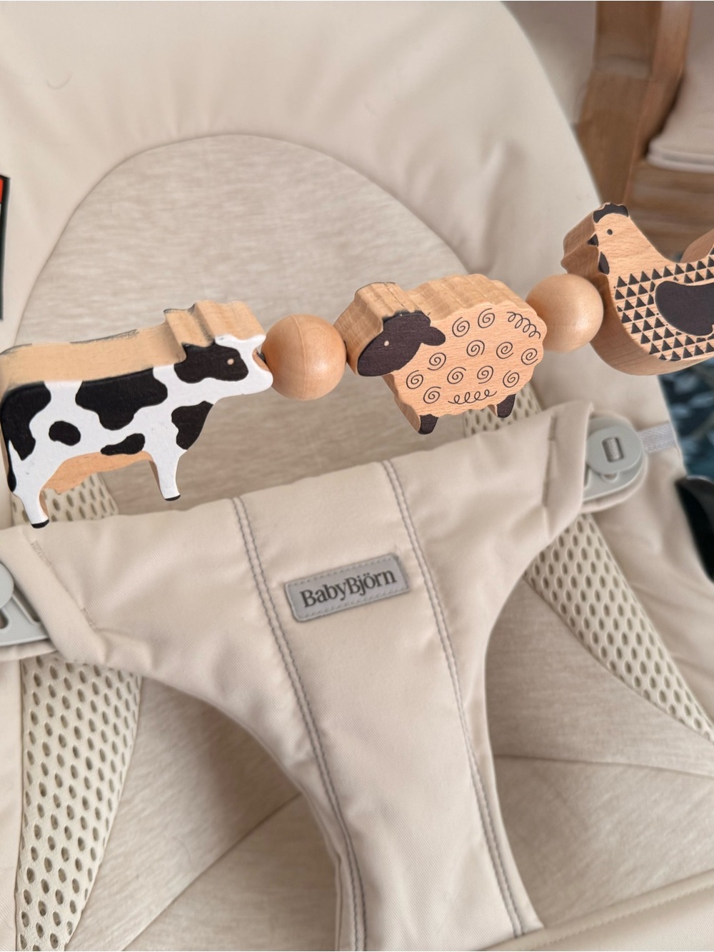 Wooden Farm Toy Bar for BabyBjörn Baby Bouncer - Picture 3 of 6